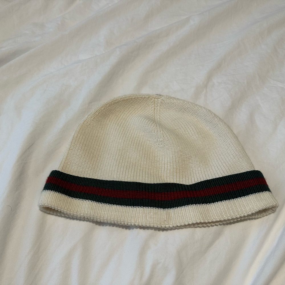 Gucci Cream and Green Knit Hat